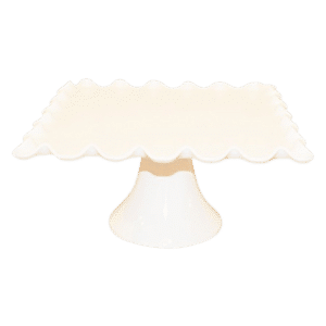 WHITE MELAMINE SQUARE WAVY RIM PEDESTAL