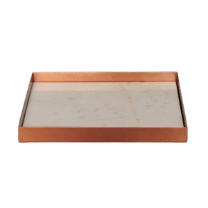 COPPER SQUARE CONTEMPORARY TRAY W/ MARBLE INSERT