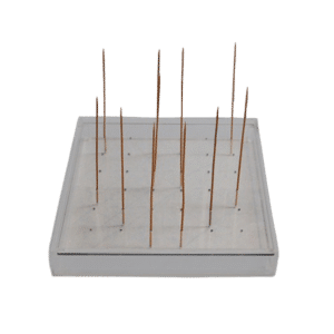 Clear Square Tray Top For Picks/Skewers (36) - Shown w/Clear Lucite Square Tray (12") (Not included)