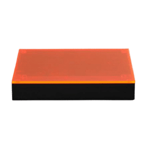 Neon Orange Square Tray Top (12") - Shown w/Black Lucite Square Tray (12") (Not included)