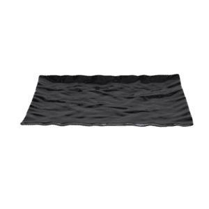 Black Melamine Square Crinkle Tray (14")