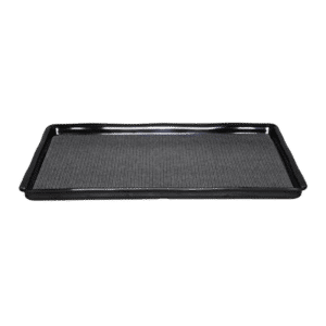 Black Melamine Rectangular Tray (26" L X 18" W) - Shown w/ Non-Slip Insert (Not included)