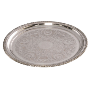 Silver Traditional Round Tray (15")