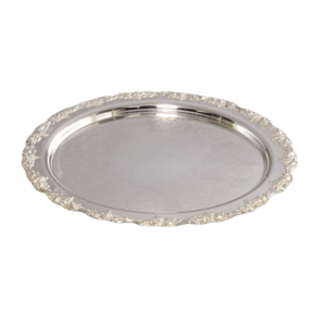 Silver Round Ornate Tray (20")