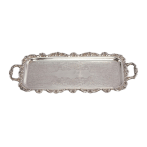 Silver Ornate Handled Tray (20" L X 9 1/2" W)