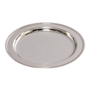 Silver Round Contemporary Tray (14")
