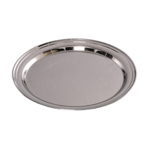 Stainless Round Contemporary Tray (14")