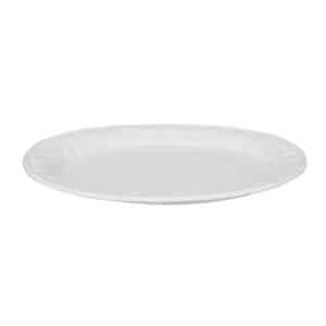 White Embossed Oval Platter (16" L X 13" W)
