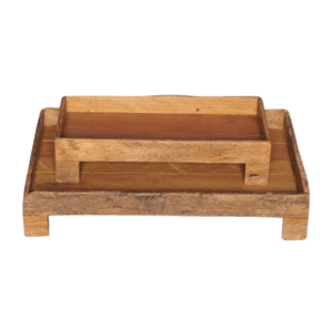 Reclaimed Wood Footed Tray Collection