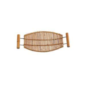 Oval Bamboo Tray W/Handles (17" L X 8" W)