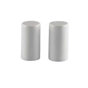 WHITE PORCELAIN SALT & PEPPER FILLED SET