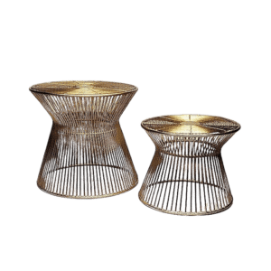 CONTEMPORARY GOLD METAL RISER (12" W X 11" H)