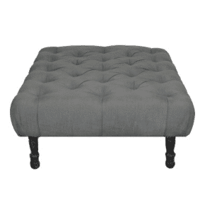 Charcoal Tufted Square Ottoman